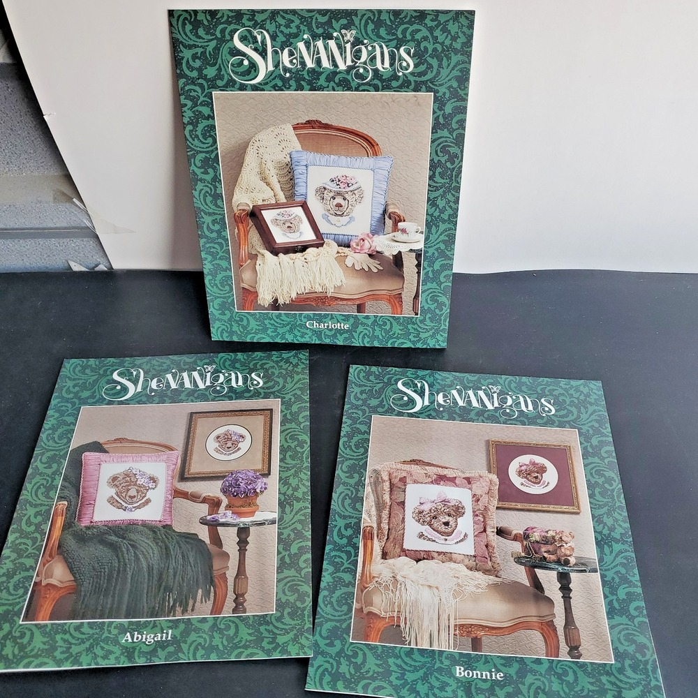 Lot of 3 Shenanigans "Bonnie"  Charlotte ,Abigail Counted Cross Stitch Patterns